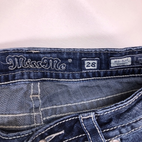 Miss Me Thick Stitch Mid Rise Boot Cut Jeans 27 - Picture 8 of 10